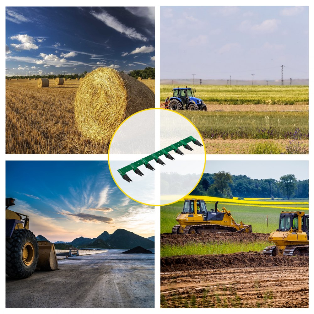 Barra de dientes de cucharón VEVOR, barra de dientes de piraña de 73", barra de dientes de tractor de 8 dientes, dientes de cucharón atornillados, dientes de cucharón de cargadora compacta, dientes reemplazables, no requiere perforación, material de hierro fundido de alta resistencia