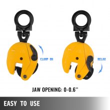 VEVOR 0.8T Plate Clamp 1763Lbs Plate Lifting Clamp Jaw Opening 0.6 inch Vertical Plate Clamp for Lifting and Transporting