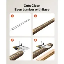 VEVOR 12 ft Rail Mill Guide System 4 Crossbar Adjustable Aluminum Saw Mill Rail