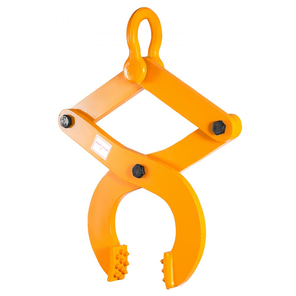 VEVOR Pallet Puller, 1T Steel Single Scissor Yellow Clamp with 2205 LBS Load Capacity Grabber, 4.3 Inch Jaw Opening and 0.5 Inch Jaw Height, Hook Pulling Hoisting Tool for Forklift Chain