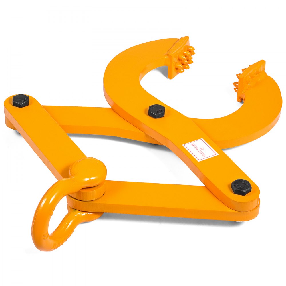 VEVOR Pallet Puller, 1T Steel Single Scissor Yellow Clamp with 2205 LBS Load Capacity Grabber, 4.3 Inch Jaw Opening and 0.5 Inch Jaw Height, Hook Pulling Hoisting Tool for Forklift Chain