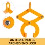 VEVOR Pallet Puller, 1T Steel Single Scissor Yellow Clamp with 2205 LBS Load Capacity Grabber, 4.3 Inch Jaw Opening and 0.5 Inch Jaw Height, Hook Pulling Hoisting Tool for Forklift Chain