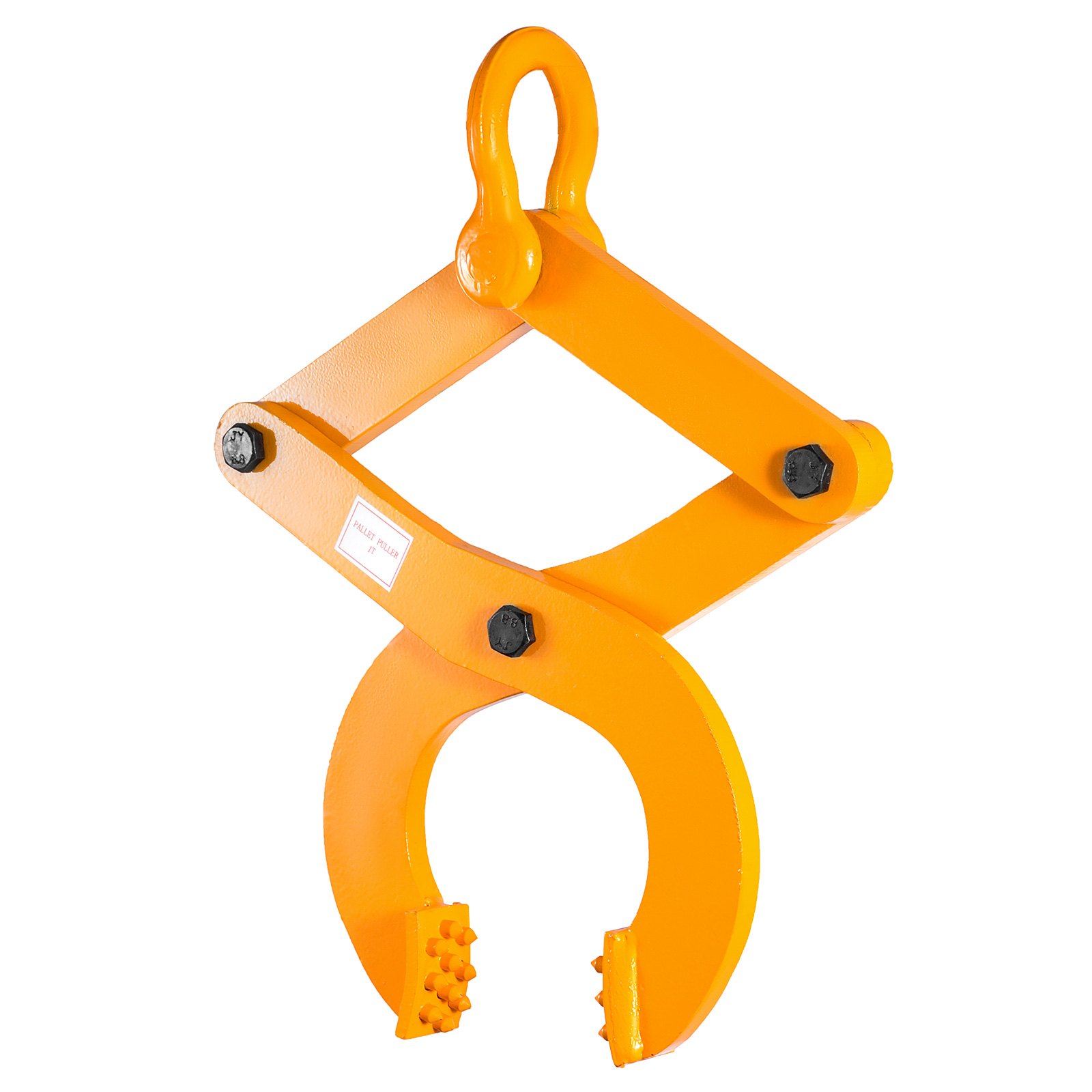 VEVOR Pallet Puller, 1T Steel Single Scissor Yellow Clamp with 2205 LBS Load Capacity Grabber, 4.3 Inch Jaw Opening and 0.5 Inch Jaw Height, Hook Pulling Hoisting Tool for Forklift Chain