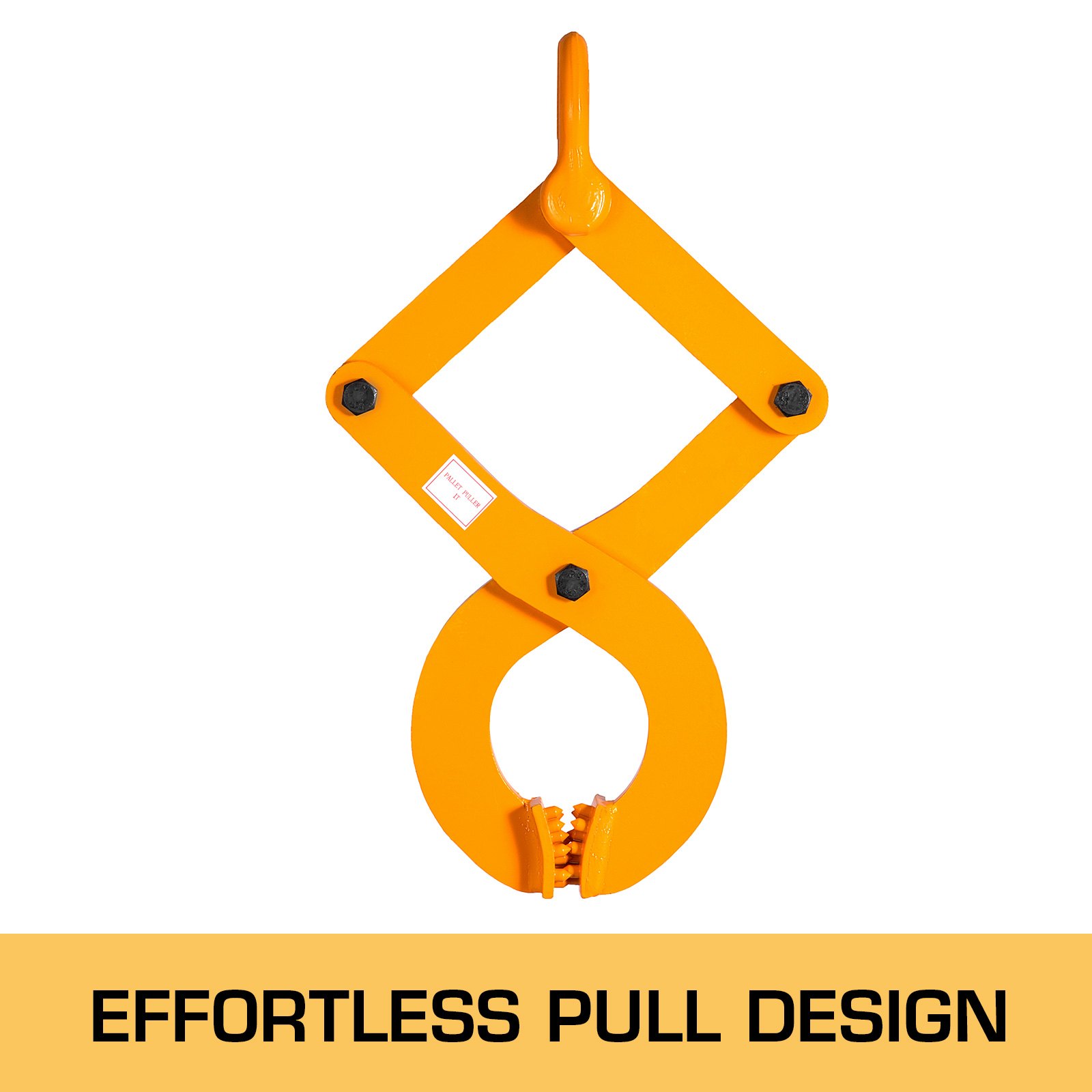 VEVOR Pallet Puller, 1T Steel Single Scissor Yellow Clamp with 2205 LBS Load Capacity Grabber, 4.3 Inch Jaw Opening and 0.5 Inch Jaw Height, Hook Pulling Hoisting Tool for Forklift Chain