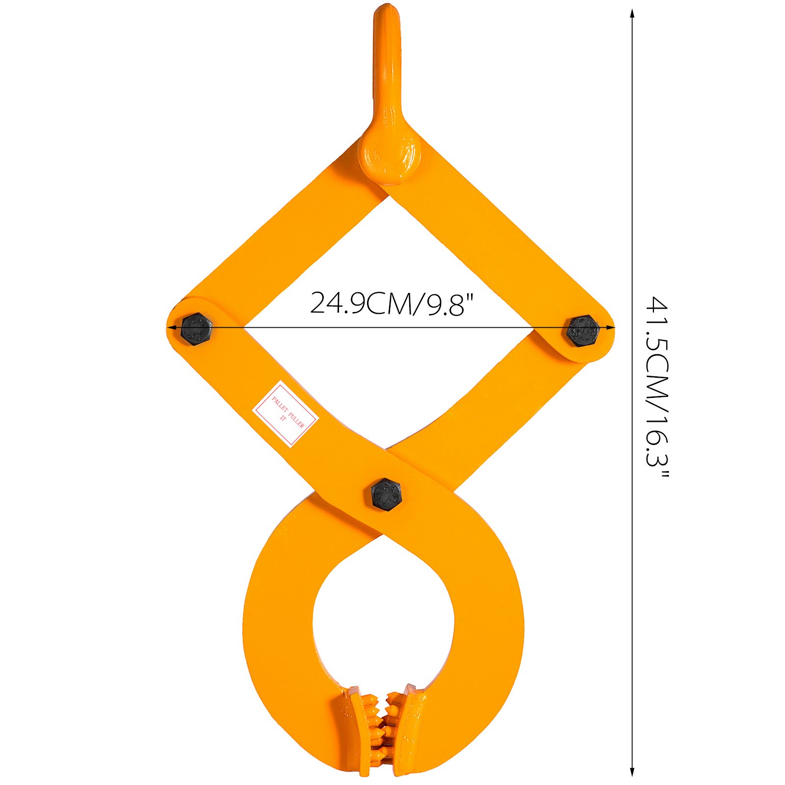 VEVOR Pallet Puller, 1T Steel Single Scissor Yellow Clamp with 2205 LBS Load Capacity Grabber, 4.3 Inch Jaw Opening and 0.5 Inch Jaw Height, Hook Pulling Hoisting Tool for Forklift Chain