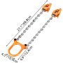 VEVOR Drum Lifter 2000 lbs Capacity Orange 55 Gallon Drum Clamp Lifting Chain G80 Chain Drum Lifter for Drums