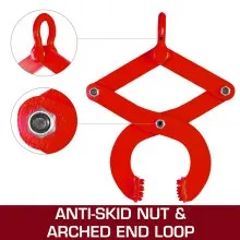 VEVOR 2T Extractor de palés de acero de una sola tijera Abrazadera extractora de palés roja Capacidad de 4409 libras Agarrador de palés Apertura de mandíbula de 6,3 pulgadas x altura de mandíbula de 0,5 pulgadas cambiada arbitrariamente para ajustar el uso