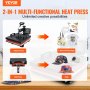VEVOR 15x15 Heat Press Machine, Heat Press 2-in-1, 360 Degree Swing-Away Heat Press Digital Precise Heat Control, Multifunctional Heat Press Machine for T-Shirt Hat Cap