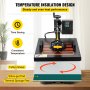 VEVOR Heat Press Machine, 15x15inch / 38x38cm, 2IN1 Clamshell Sublimation Transfer Printer med Teflonbeläggning, Digital Precis Heat Control, Powerpress för T-shirts Hattar Kepsar