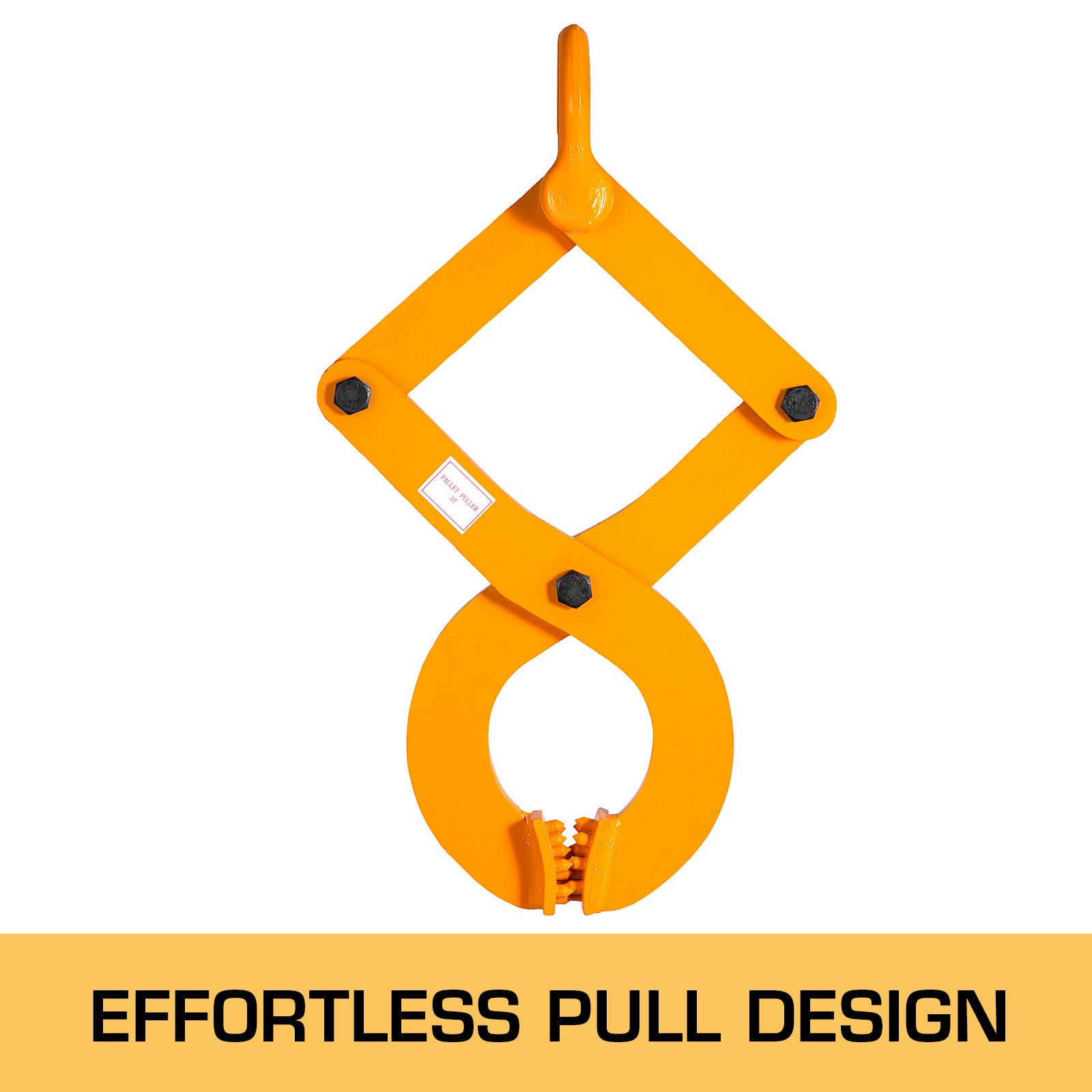 VEVOR pallet puller showcasing effortless pull design in bright orange.