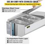 VEVOR Refrigerated Condiment Prep Station, 40-Inch, 7.8 Qt Sandwich/Salad Prep Table with 1 1/3 Pan & 4 1/6 Pans, 150W Salad Bar with 304 Stainless Body and Cover Temp Adjuster One-Click Defrosting