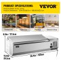 VEVOR Refrigerated Condiment Prep Station, 40-Inch, 7.8 Qt Sandwich/Salad Prep Table with 1 1/3 Pan & 4 1/6 Pans, 150W Salad Bar with 304 Stainless Body and Cover Temp Adjuster One-Click Defrosting