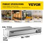 VEVOR Refrigerated Condiment Prep Station, 60-Inch, 16.8Qt Sandwich/Salad Prep Table with 4 1/3 Pans & 4 1/6 Pans, 150W Salad Bar with 304 Stainless Body and Cover Temp Adjuster One-Click Defrosting