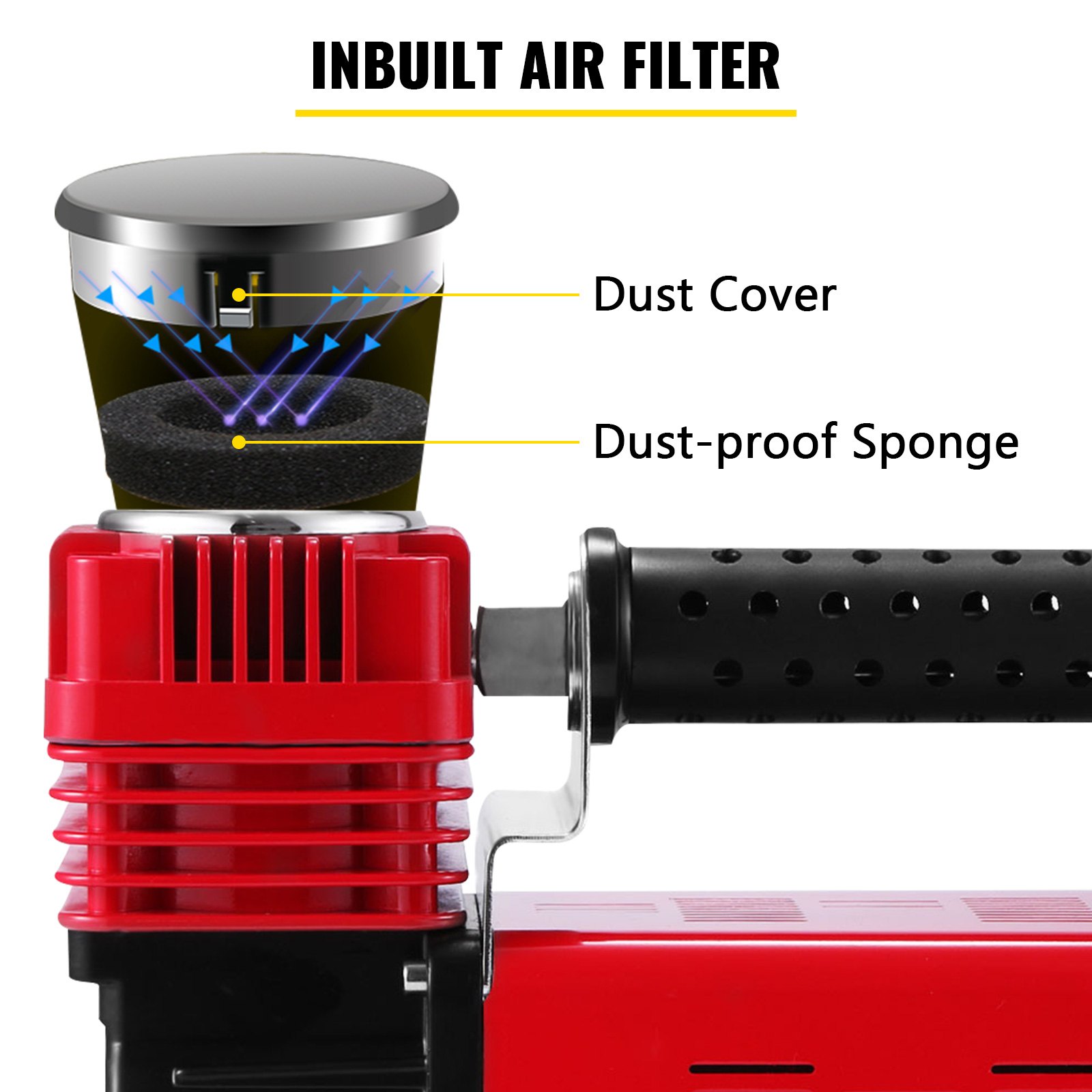 160L 150PSI Heavy Duty Portable Air Compressor 4X4 Tyre Pump With 8m Hose