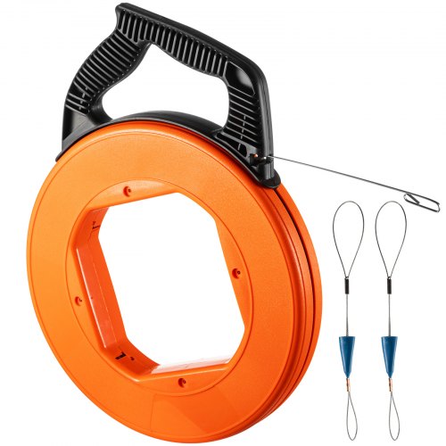VEVOR Fish Tape Reel Cable Puller 233ft 1/8" Wide Flat Flexible Spring-Steel