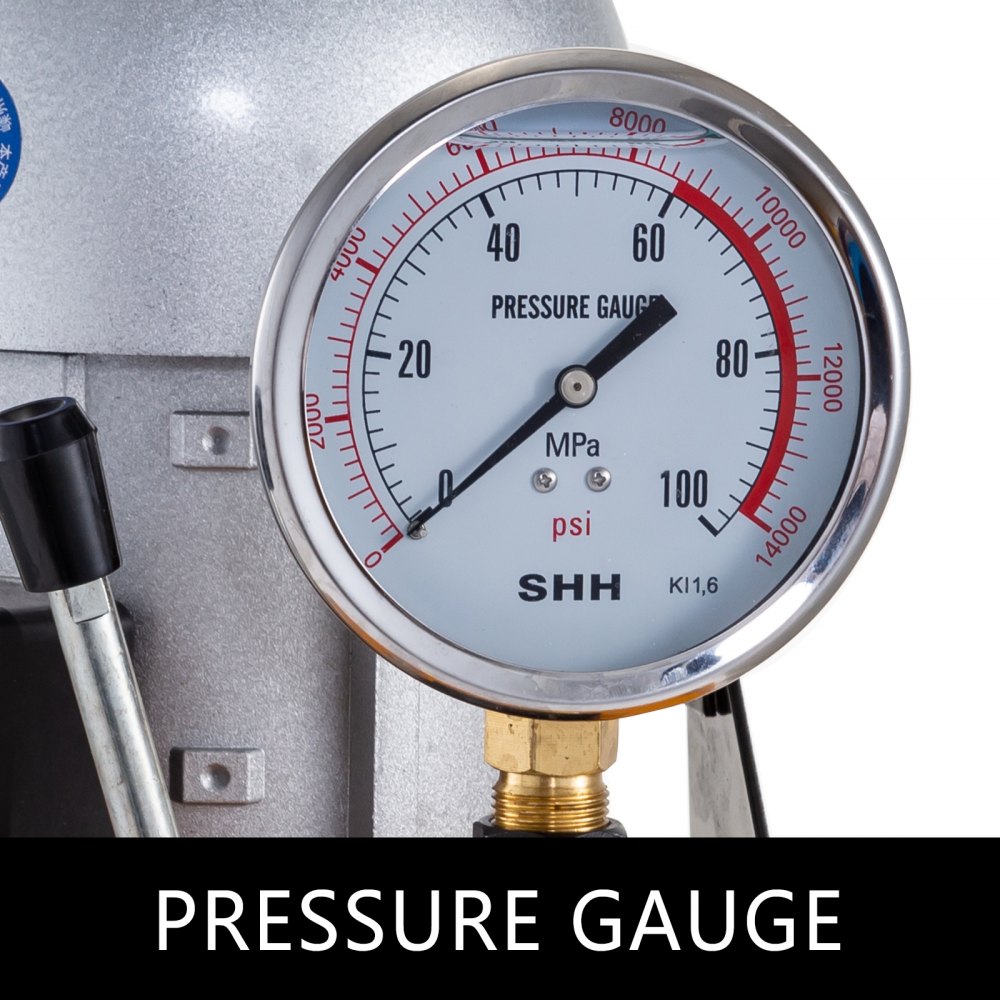 VEVOR 750W Electric Driven Hydraulic Pump Single Acting Manual Valve Control 10152 PSI, Electric Hydraulic Pump Power Pack 1 Stage Single Acting 220V 10K PSI 488in3 Cap