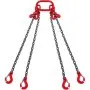 VEVOR Chain Sling, 1/4 inch x 5 ft Lifting Chains with Hooks, G80 Engine Chain Hoist Lifts, 6600 lbs/3 Ton Lifting Sling Chains for Engine Hoist, Engine Lift Chain with 4 Leg Grab Hooks and Adjusters