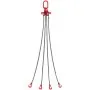 VEVOR Chain Sling, 1/4 inch x 5 ft Lifting Chains with Hooks, G80 Engine Chain Hoist Lifts, 6600 lbs/3 Ton Lifting Sling Chains for Engine Hoist, Engine Lift Chain with 4 Leg Grab Hooks and Adjusters