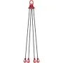 VEVOR Chain Sling, 1/4 inch x 5 ft Lifting Chains with Hooks, G80 Engine Chain Hoist Lifts, 6600 lbs/3 Ton Lifting Sling Chains for Engine Hoist, Engine Lift Chain with 4 Leg Grab Hooks and Adjusters