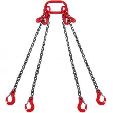 VEVOR 1/4" x 5' Chain Sling 4 Legs G80 Lifting Chain with Grab Hooks 6600 lbs