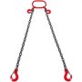 VEVOR 8 mm x 180 cm Chain Sling 2 Legs G80 Lifting Chain with Grab Hooks 2993 kg