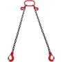VEVOR Chain Sling, 8 mm x 180 cm Lifting Chains with Hooks, G80 Engine Chain Hoist Lifts, 3 Ton Lifting Sling Chains for Engine Hoist, Engine Lift Chain with 2 Leg Grab Hooks and Adjusters Heavy Duty