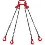 VEVOR Chain Sling, 3/8 inch x 10 ft Lifting Chains with Hooks, G80 Engine Chain Hoist Lifts, 18400 lbs/8 Ton Lifting Sling Chains for Engine Hoist, Engine Lift Chain with 4 Leg Grab Hooks & Adjusters