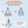 VEVOR Chain Sling, 11000 lbs Weight Capacity, 5/16'' x 5' G80 Lifting Chain with Grab Hooks, DOT Certified, Blackening Coating Manganese Steel & Adjustable Length, for Dock Factory Construction Site