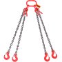 VEVOR Chain Sling, 11000 lbs Weight Capacity, 5/16'' x 5' G80 Lifting Chain with Grab Hooks, DOT Certified, Blackening Coating Manganese Steel & Adjustable Length, for Dock Factory Construction Site