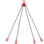 VEVOR chain sling with four robust chains and red hooks for heavy lifting and industrial use.