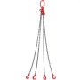 VEVOR chain sling with four chains and red hooks for heavy lifting equipment.