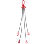 red 4-leg VEVOR chain sling with hooks and metal chains for heavy lifting and material handling.