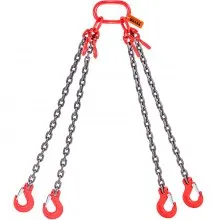 VEVOR 5/16" x 5' Chain Sling 4 Legs G80 Lifting Chain with Grab Hooks 11000 lbs