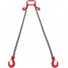 VEVOR 10 mm x 180 cm Chain Sling 2 Legs G80 Lifting Chain with Grab Hooks 5000kg