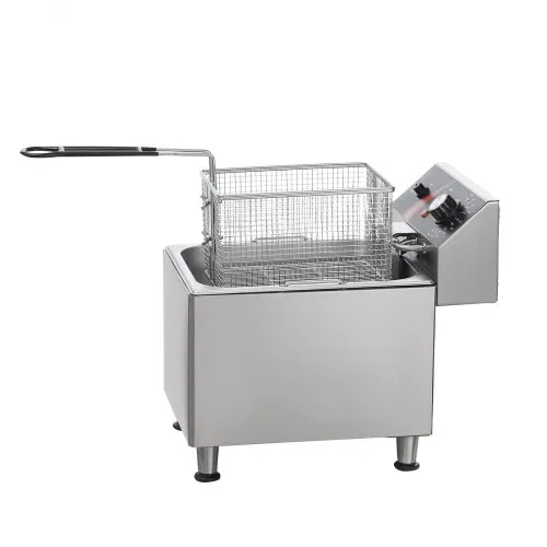 Stainless Steel 3 Liter Fryer Topment 1700W Stainless Steel Deep Fryer  3L  Single Tank, View Window, Timer, Thermostat, 12-Cup Basket Stainless Steel  Fryer