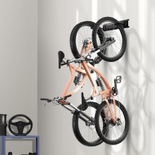 VEVOR Bike Storage Rack, 2 Bike Racks, Wall Mount Bike Storage Hanger, Home and Garage Organizer, Customizable for Various Bike Sizes, Adjustable Holder for Space Saving, Holds Up to 100 lbs, 17-inch