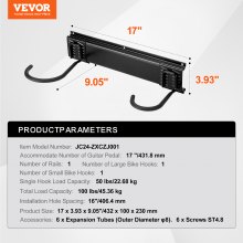 VEVOR Bike Storage Rack Wall Mount Garage Bike Holder Hanger for 2 Bicycles