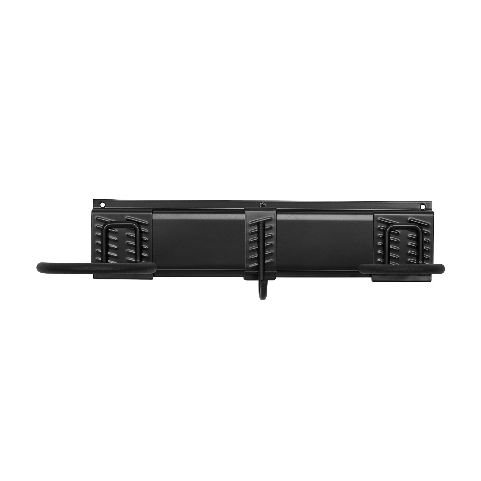 VEVOR bike storage rack, black wall-mounted, with dual hooks and textured grip handles.