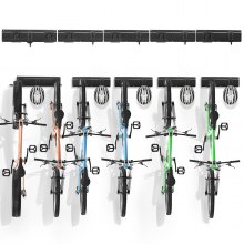 VEVOR Bike Storage Rack, 6 Bike Racks and 5 Helmets Hooks, Wall Mount Bike Storage Hanger, Home & Garage Organizer, Customizable for Various Bike Sizes, Adjustable Holder, Holds Up to 300 lbs, 85-inch