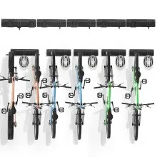 VEVOR Bike Storage Rack, 6 Bike Racks and 5 Helmets Hooks, Wall Mount Bike Storage Hanger, Home & Garage Organizer, Customizable for Various Bike Sizes, Adjustable Holder, Holds Up to 300 lbs, 85-inch