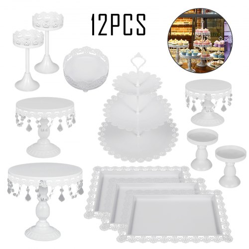 12Pcs/Set Cake Stand Rack Round Iron Wedding Cupcake Tower Decor