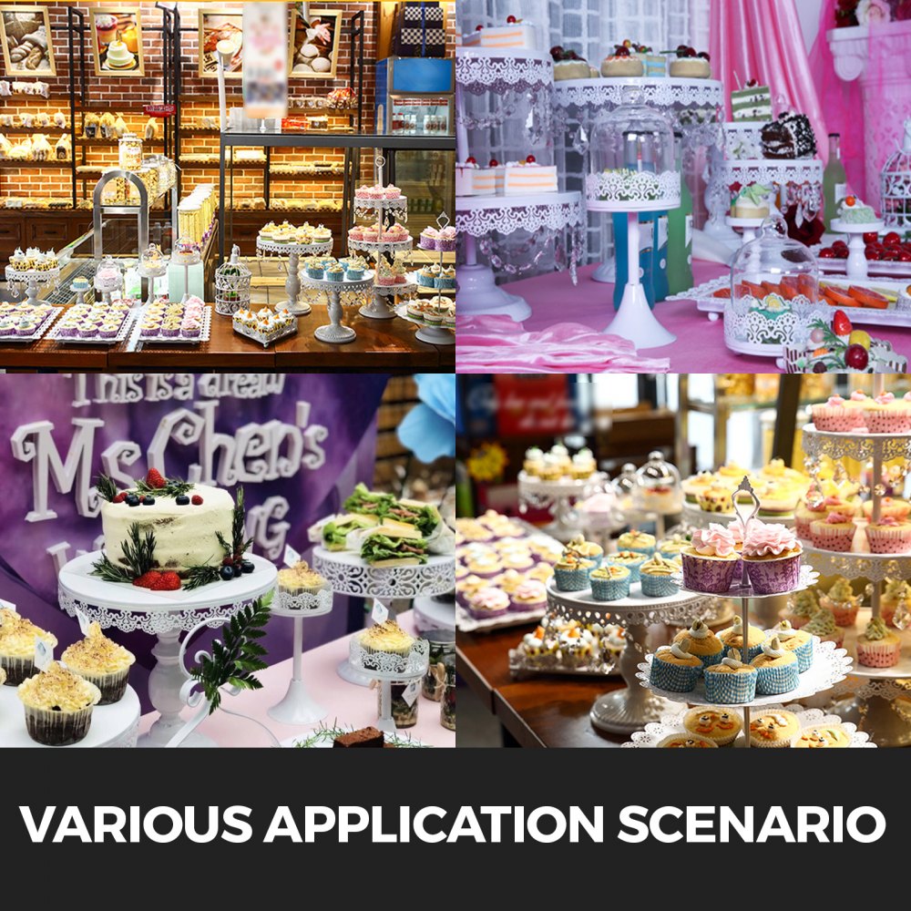 12 unidades/juego de soporte para tartas, estante redondo de hierro para bodas, decoración de torre para cupcakes