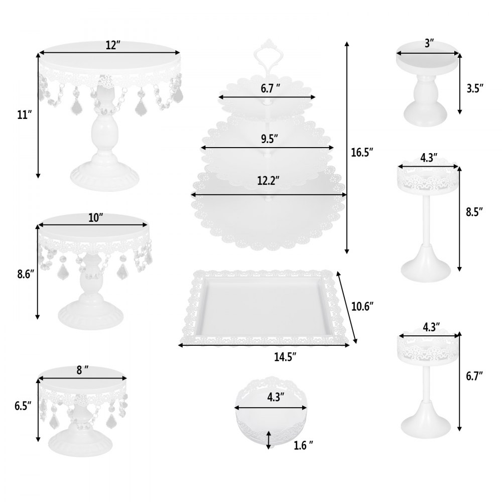 12 unidades/juego de soporte para tartas, estante redondo de hierro para bodas, decoración de torre para cupcakes