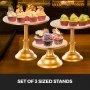 3Pcs Set Crystal Metal Cake Holder Cupcake Stand Birthday Wedding Party Display