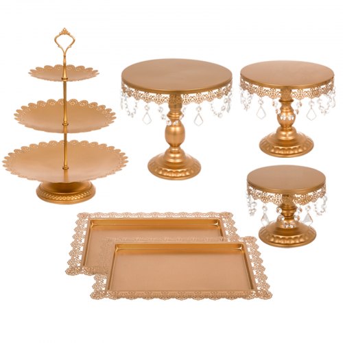 6pcs Cake Stand Metal Cake Holder Rack Round Iron Wedding Cupcake Tower Decor