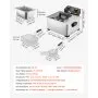 VEVOR Commercial Electric Deep Fryer, 9.51 Qt, 1700W Stainless Steel Countertop Fryer with Large & Small Baskets, Overheat Protection, Temp Control, Timer, Detachable for Home Restaurant Use, Silver