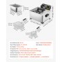 VEVOR Commercial Electric Deep Fryer, 5.2 L Oil Capacity, 2500W Stainless Steel Countertop Fryer with Large & Small Baskets, Overheat Protection, Temp Control, Timer, for Home Restaurant Use, Silver