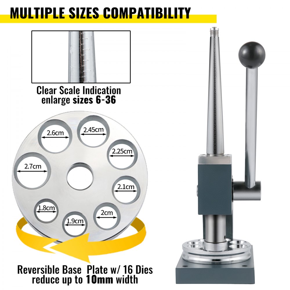 VEVOR Jewelry Ring Stretcher Reducer Enlarger Machine Adjustment Sizer Tool 6-36