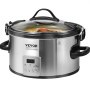 VEVOR Slow Cooker, 8QT 320W Electric Slow Cooker Pot with 3-Level Heat Settings Digital Slow Cookers with 20 Hours Max Timer, Locking Lid, Ceramic Inner Pot for Home/Commercial Use