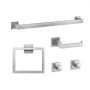 VEVOR Brushed Nickel Bathroom Hardware Set, 5 Pieces Bathroom Accessories Set, Stainless Steel 24 inch Towel Bar, Towel Rack, 2 Robe Towel Hooks, Toilet Paper Holder for Bath Room, Wall Mounted